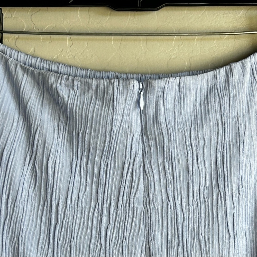 NWT M.M. LaFleur Willoughby midi Skirt Pleat Jersey light blue Size 8 - Picture 6 of 9